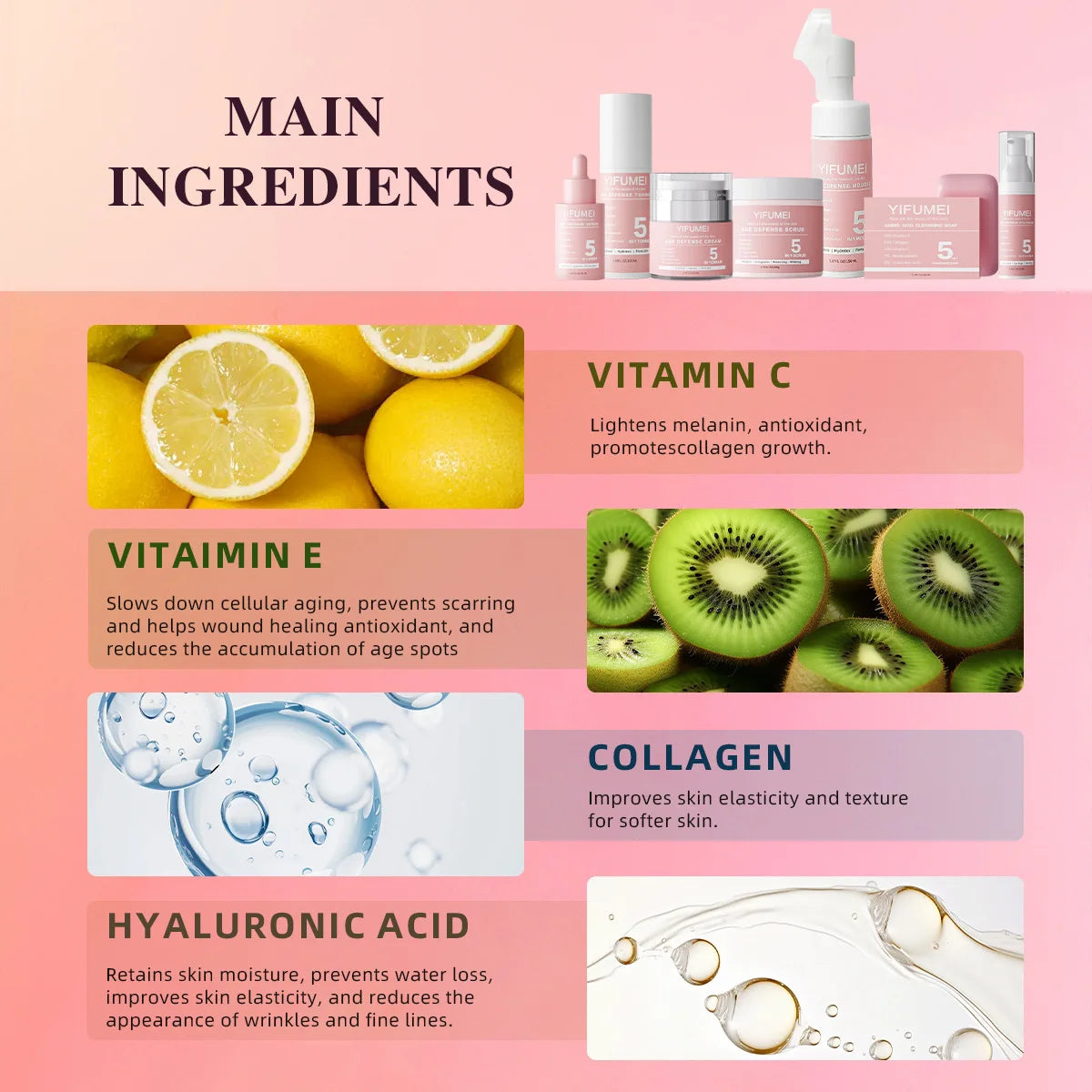 Original Korean Skincare for The Face 5 IN 1 Face Kit with For Skin Moisturizing Day & Night Care Beauty Health Skincare Korean