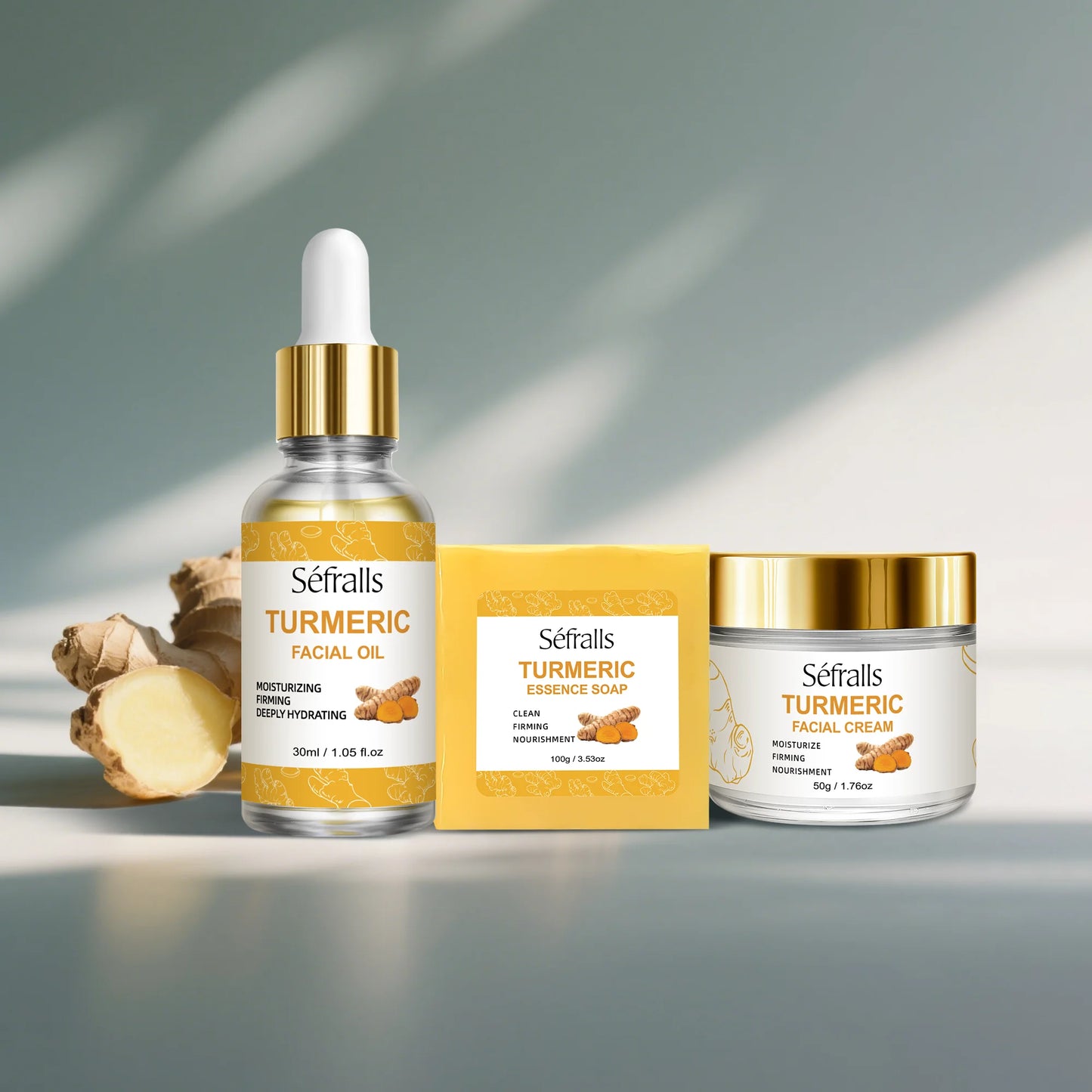 Séfralls Turmeric Skincare Set for All Skin TypesFirming moisturising deep cleansing anti-wrinkle nourishing blemish reduction