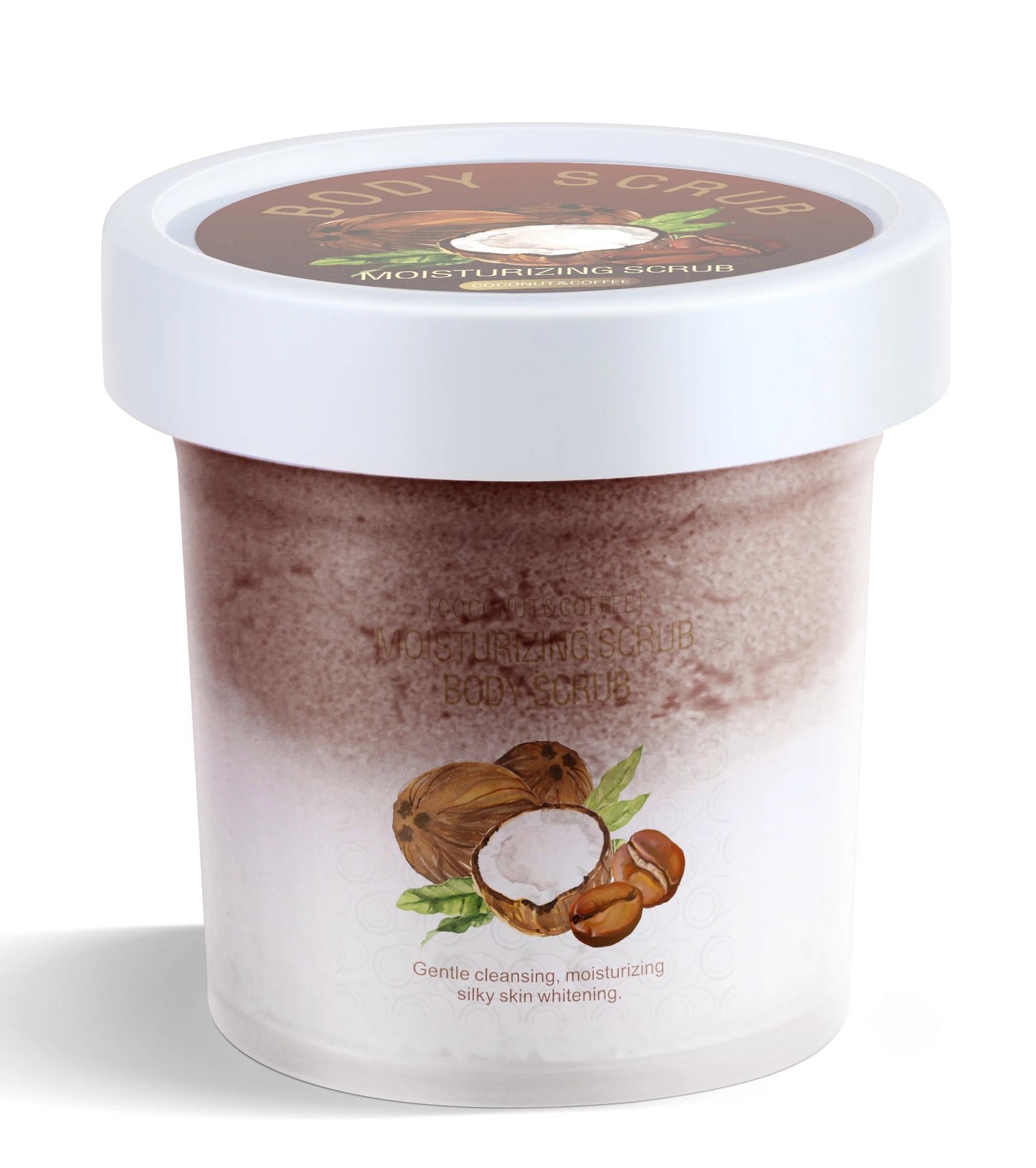 Pretty Cowry Two-Tone Ice Cream Body Scrub Exfoliates deeply cleanses smooths moisturizes with no irritation natural ingredients