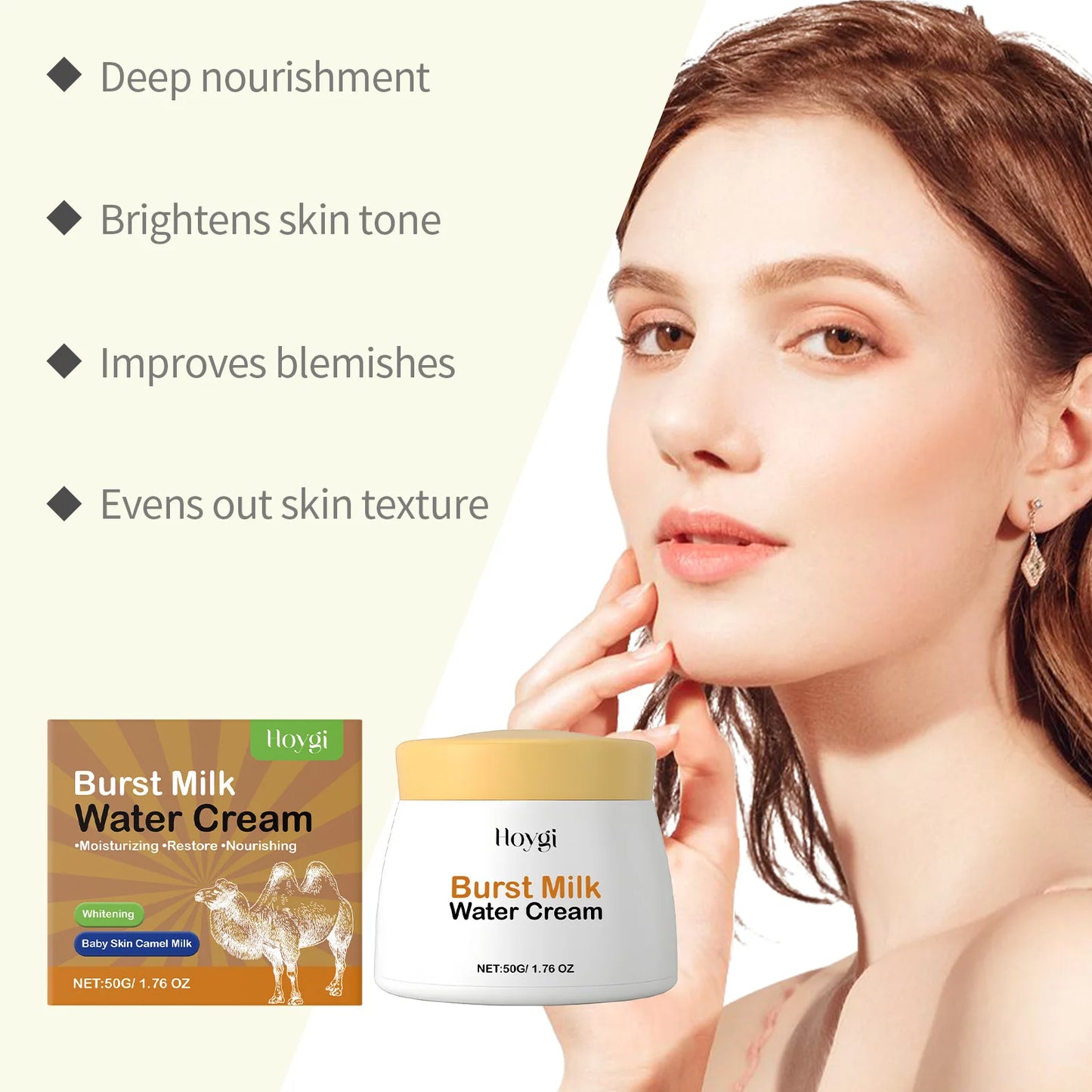 Camel Milk Face Cream Fade Dark Spots Remover Pigmentation Improve Acne Even Skin Tone Cleansing Pores Facial Brightening Cream