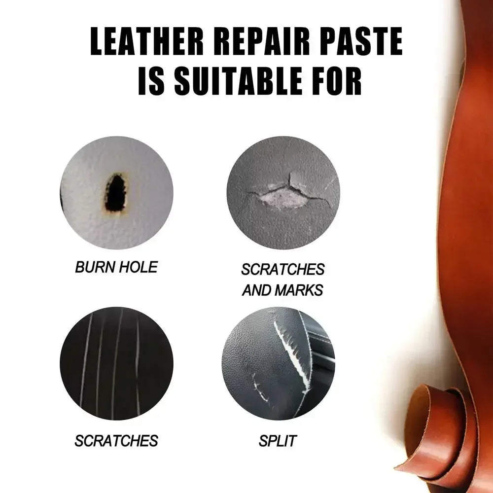 Compound Leather Restoration Cream Car Leather Conditioner Cleaner Auto Leather Repair Cream Tears Crack Burns Holes Filler