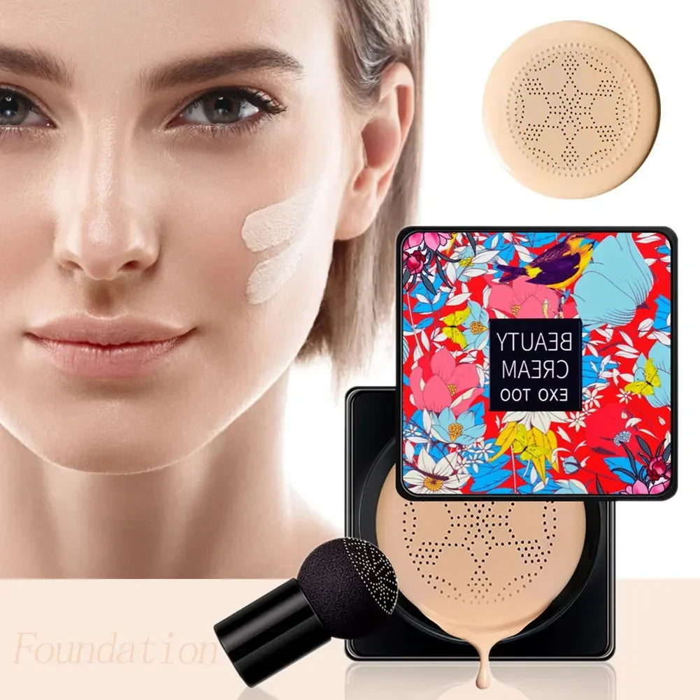CC Cream Mushroom Head Powder Puff Moist Air Cushion Quick Makeup Waterproof Base Makeup Foundation Brightening Makeup Cosmetics