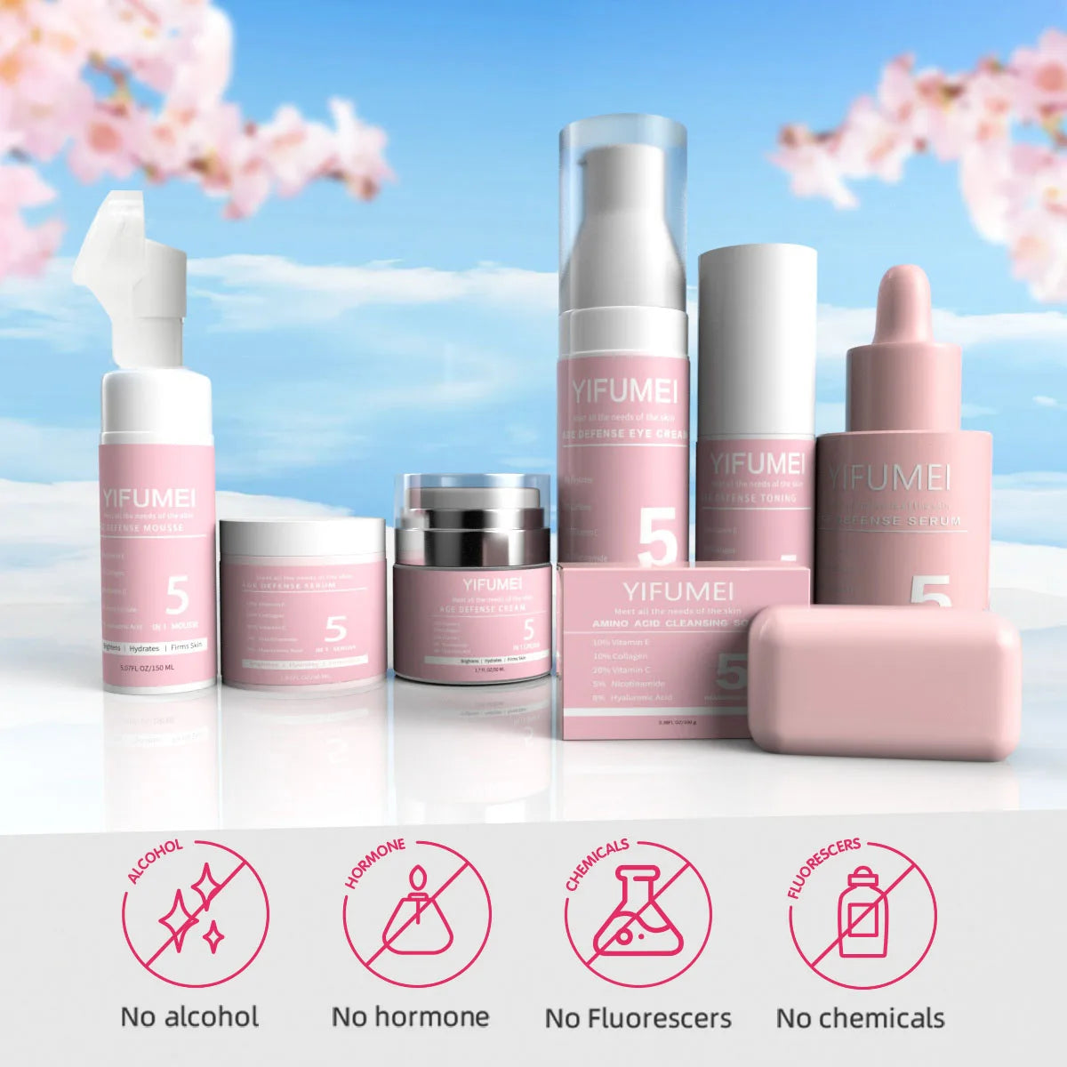 Original Korean Skincare for The Face 5 IN 1 Face Kit with For Skin Moisturizing Day & Night Care Beauty Health Skincare Korean
