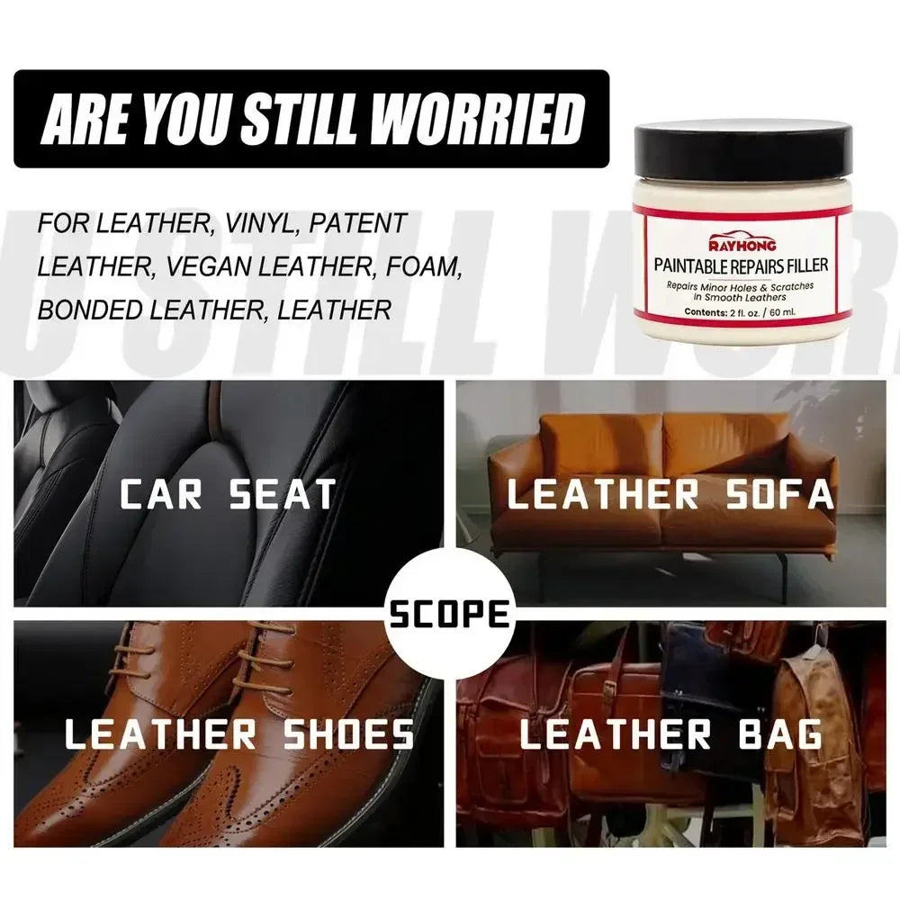 Compound Leather Restoration Cream Car Leather Conditioner Cleaner Auto Leather Repair Cream Tears Crack Burns Holes Filler
