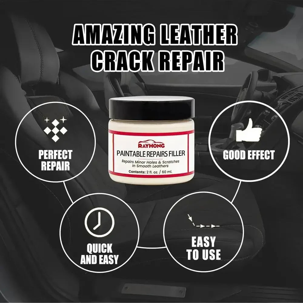 Compound Leather Restoration Cream Car Leather Conditioner Cleaner Auto Leather Repair Cream Tears Crack Burns Holes Filler