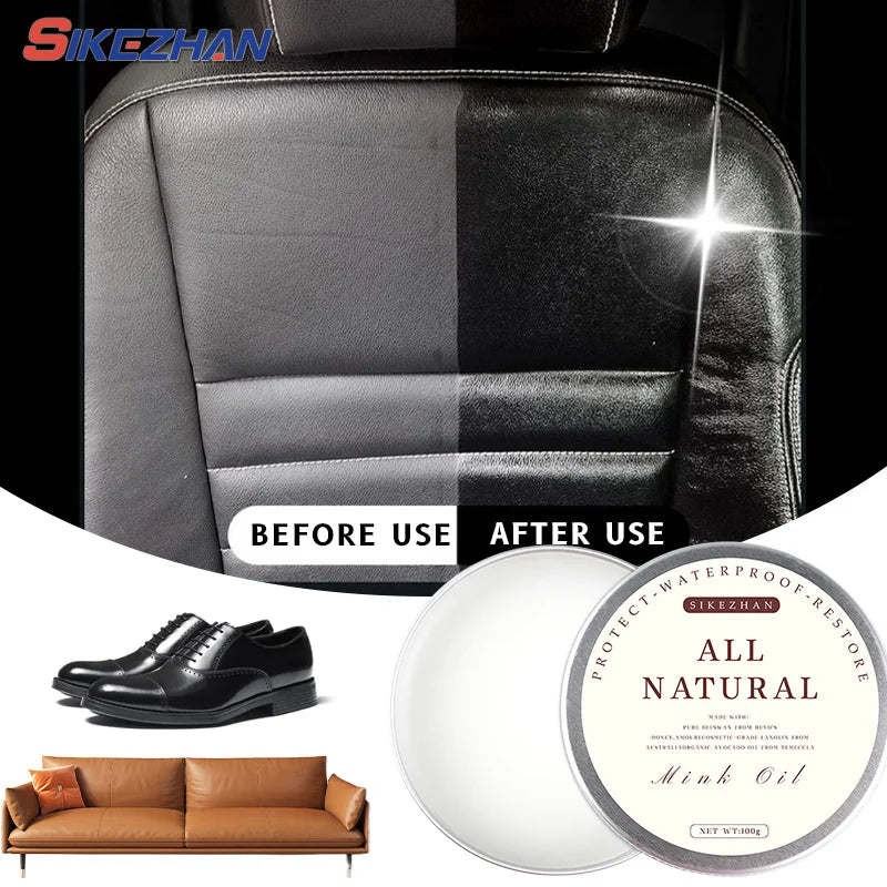 100g/50g Mink Oil Cream For Leather Shoes Bags Leather Care Cream Leather Maintenance Cream Leathercraft Accessories