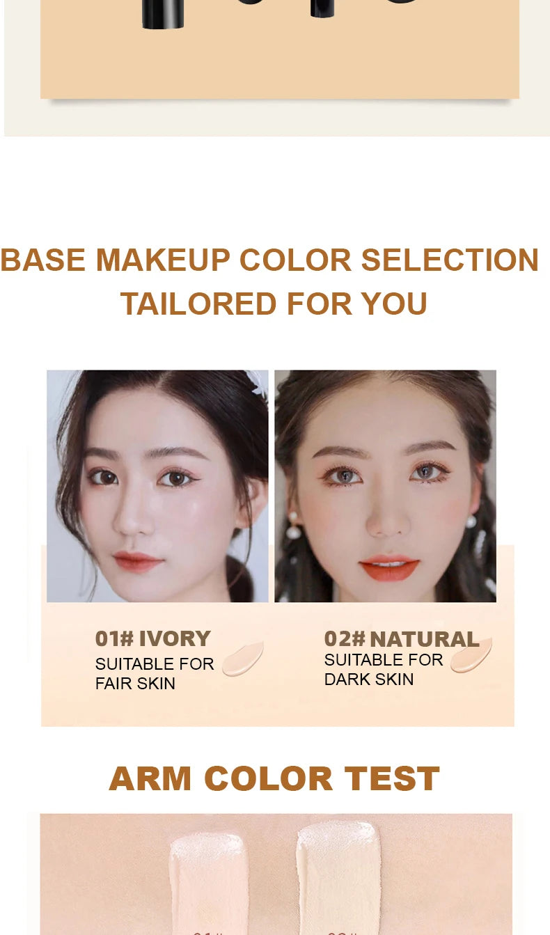 Ocheal BB Cream Air Cushion Compact Make Up Foundation Concealer Cream for Face Cosmetics Makeup Mushroom Head Puff