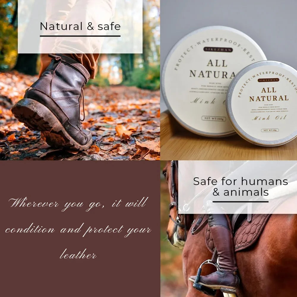 100g/50g Mink Oil Cream For Leather Shoes Bags Leather Care Cream Leather Maintenance Cream Leathercraft Accessories