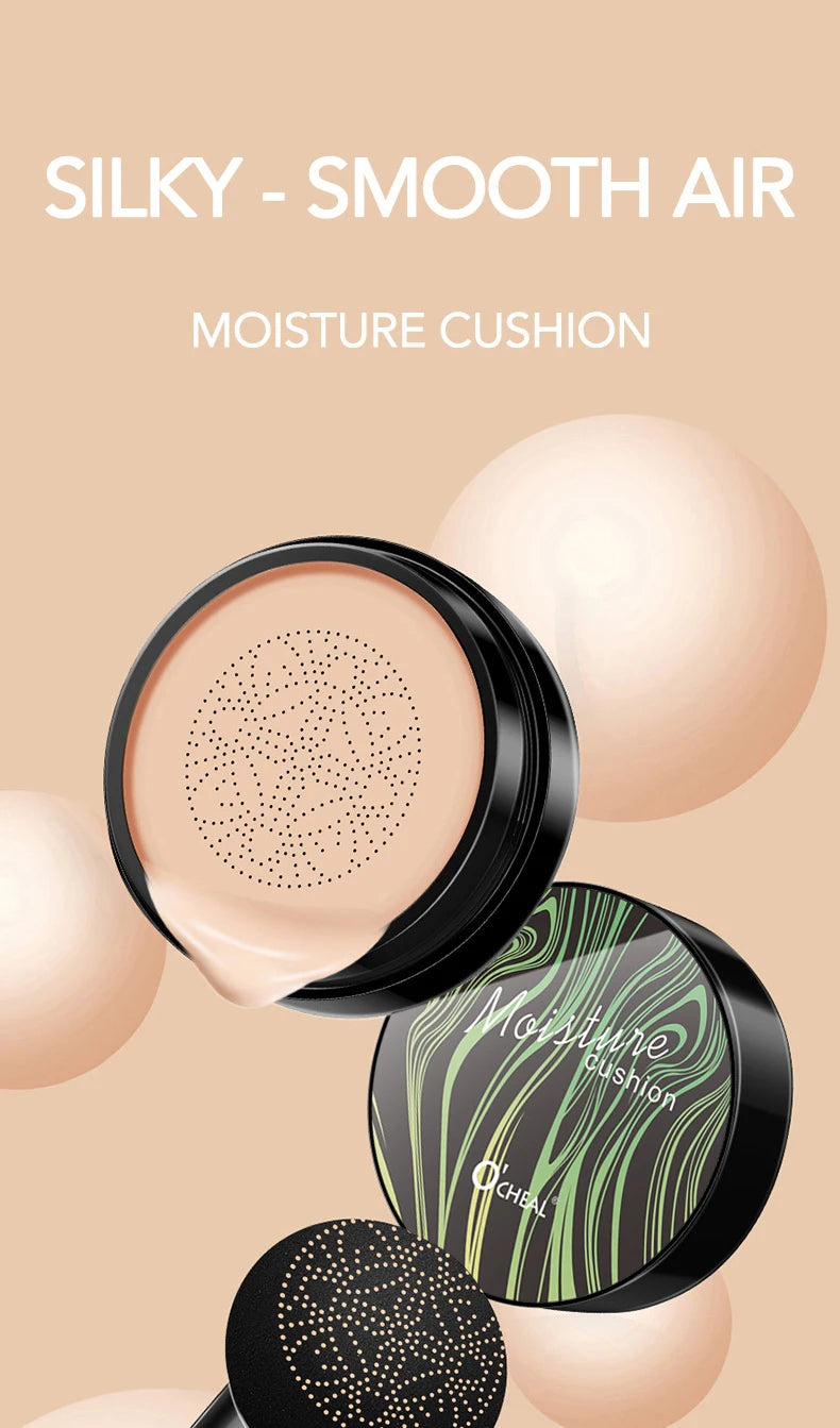 Ocheal BB Cream Air Cushion Compact Make Up Foundation Concealer Cream for Face Cosmetics Makeup Mushroom Head Puff