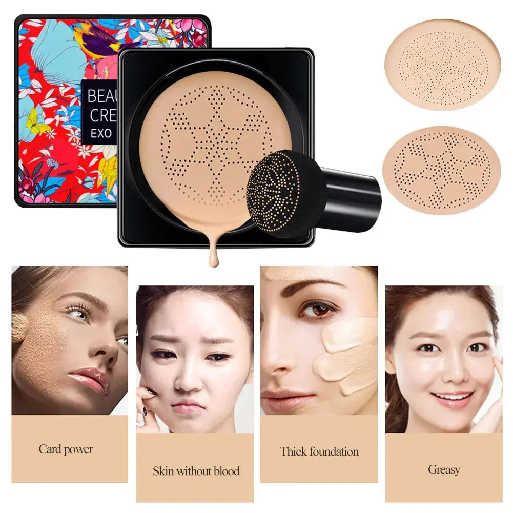 CC Cream Mushroom Head Powder Puff Moist Air Cushion Quick Makeup Waterproof Base Makeup Foundation Brightening Makeup Cosmetics