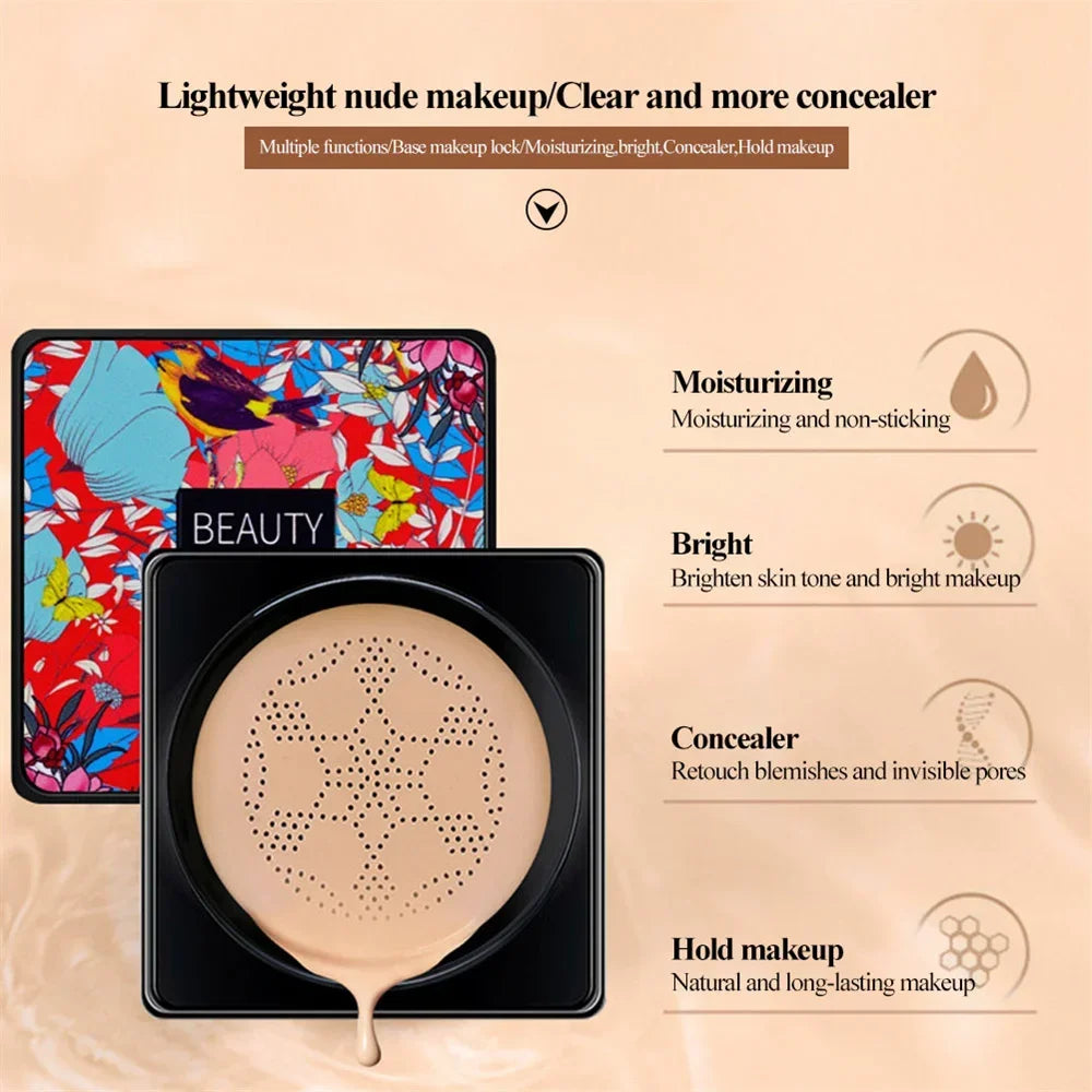 CC Cream Mushroom Head Powder Puff Moist Air Cushion Quick Makeup Waterproof Base Makeup Foundation Brightening Makeup Cosmetics