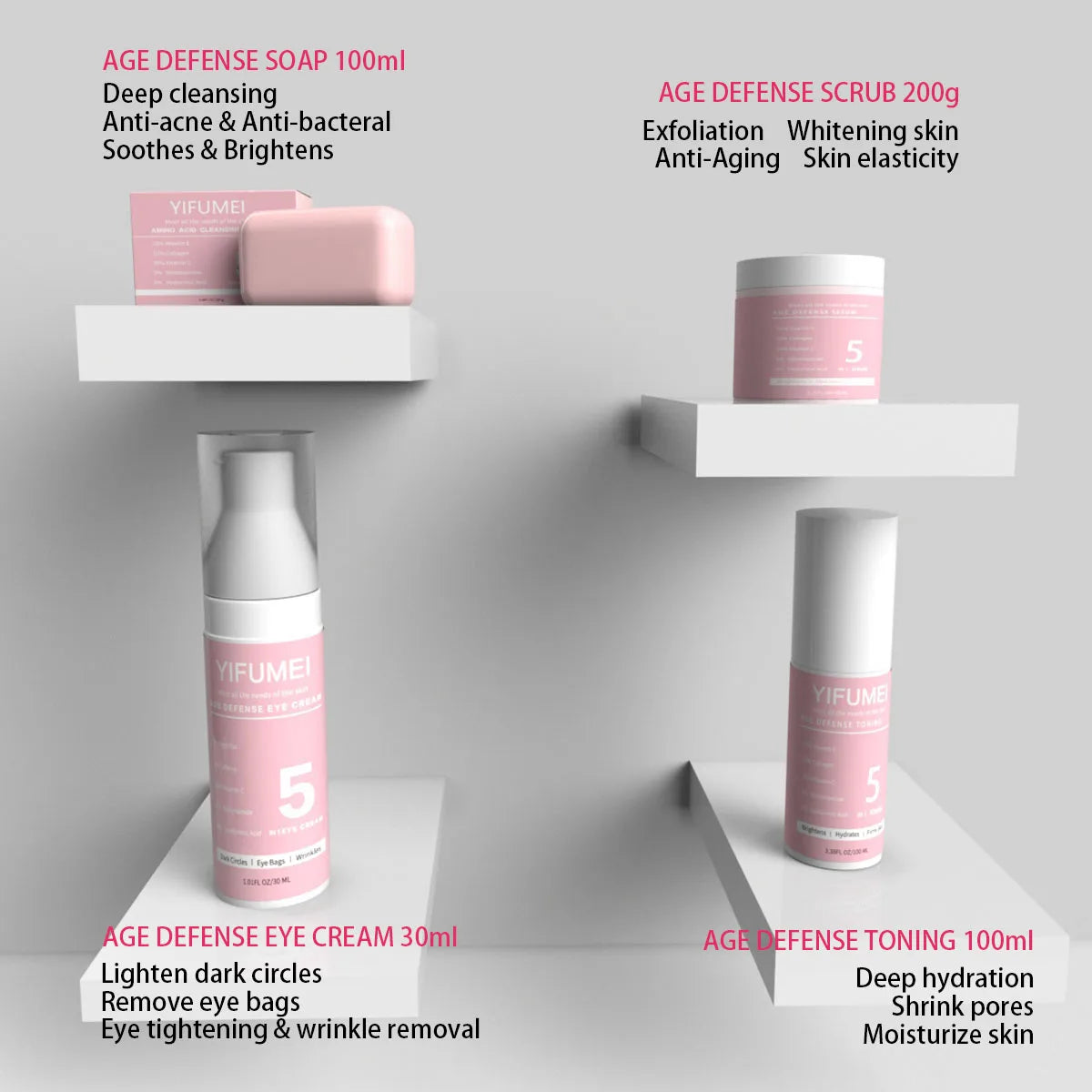 Original Korean Skincare for The Face 5 IN 1 Face Kit with For Skin Moisturizing Day & Night Care Beauty Health Skincare Korean