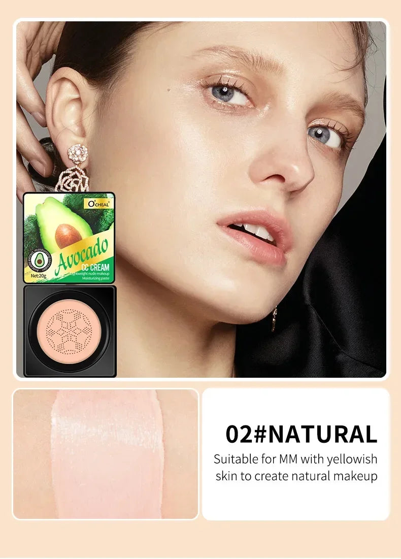 CC Cream Mushroom Head Powder Puff Moist Air Cushion Quick Makeup Waterproof Base Makeup Foundation Brightening Makeup Cosmetics