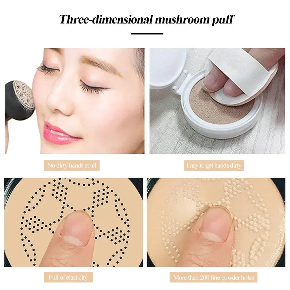 CC Cream Mushroom Head Powder Puff Moist Air Cushion Quick Makeup Waterproof Base Makeup Foundation Brightening Makeup Cosmetics