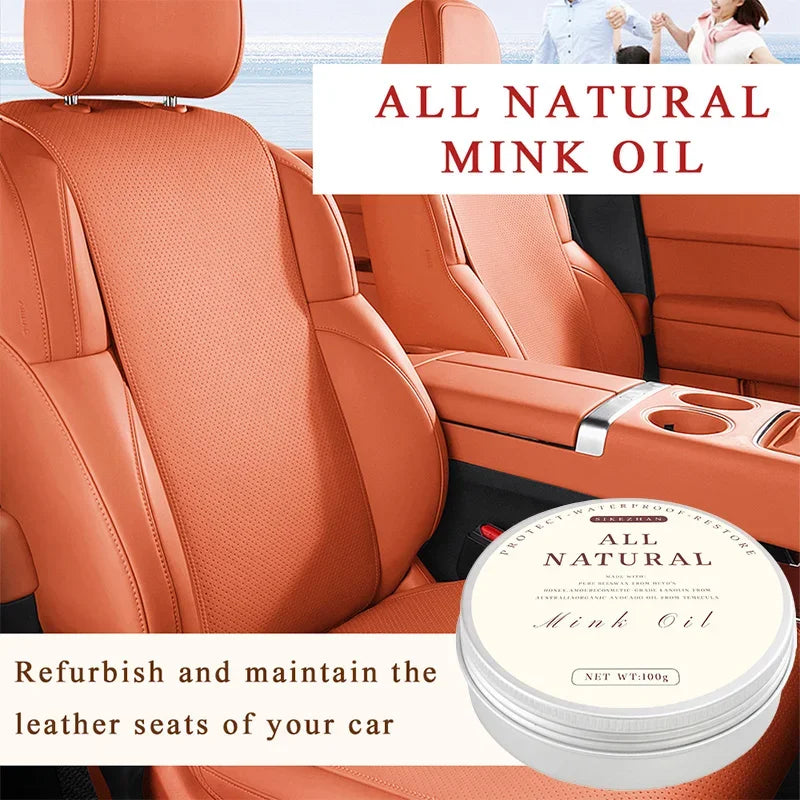 100g/50g Mink Oil Cream For Leather Shoes Bags Leather Care Cream Leather Maintenance Cream Leathercraft Accessories
