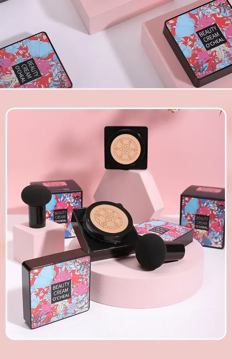 CC Cream Mushroom Head Powder Puff Moist Air Cushion Quick Makeup Waterproof Base Makeup Foundation Brightening Makeup Cosmetics