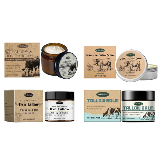 Beef Tallow Cream for Dry Damaged Skin Nourishing Body Balm Reduce Redness Anti Puffiness Firming Lifting Moisturizing Face Care