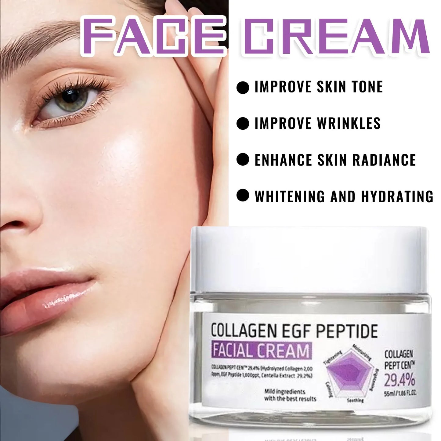 Cream Hydrates And Brightens The Face To Reduce Dullness And Nourish The Skin Creamy Face Cream 55ml