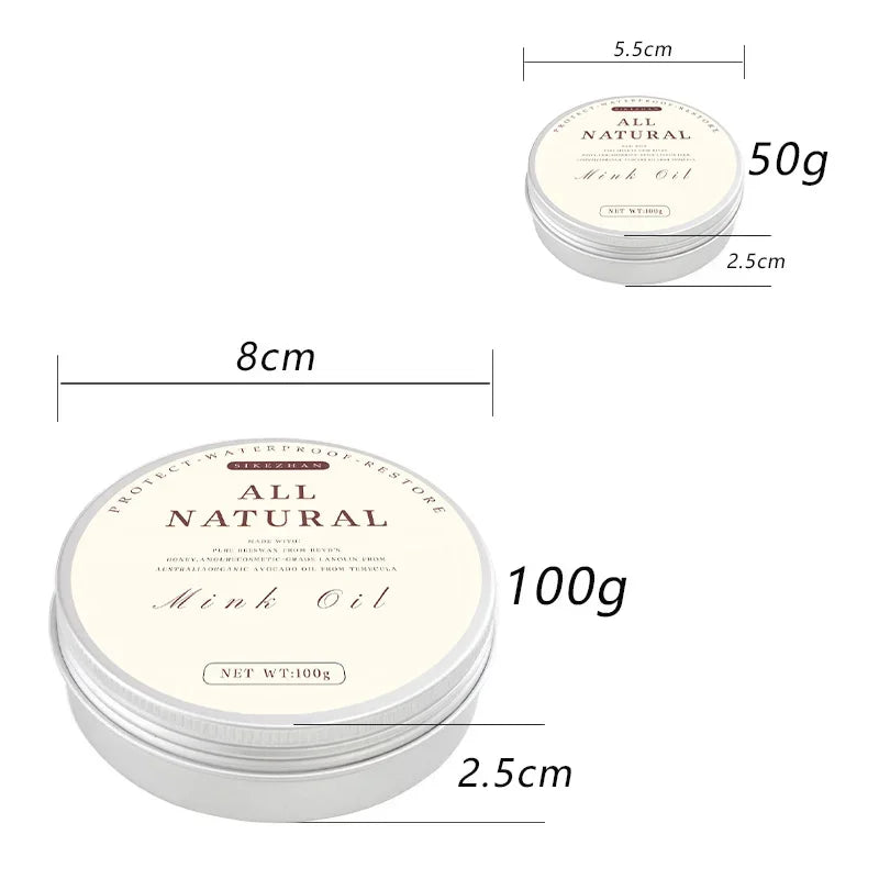 100g/50g Mink Oil Cream For Leather Shoes Bags Leather Care Cream Leather Maintenance Cream Leathercraft Accessories