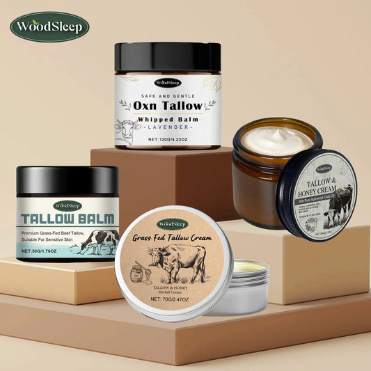 Beef Tallow Cream for Dry Damaged Skin Nourishing Body Balm Reduce Redness Anti Puffiness Firming Lifting Moisturizing Face Care