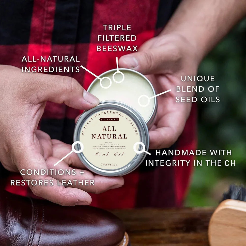 100g/50g Mink Oil Cream For Leather Shoes Bags Leather Care Cream Leather Maintenance Cream Leathercraft Accessories